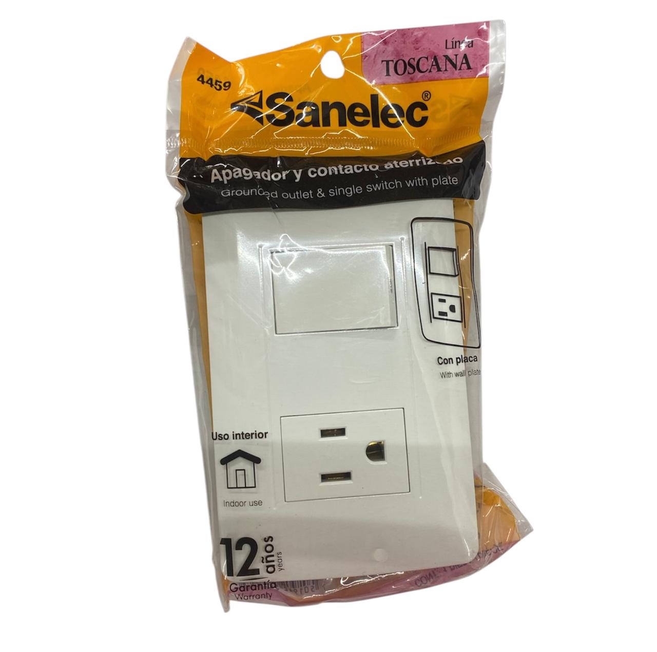 Apagador Y Contacto Con Placa Sanelec